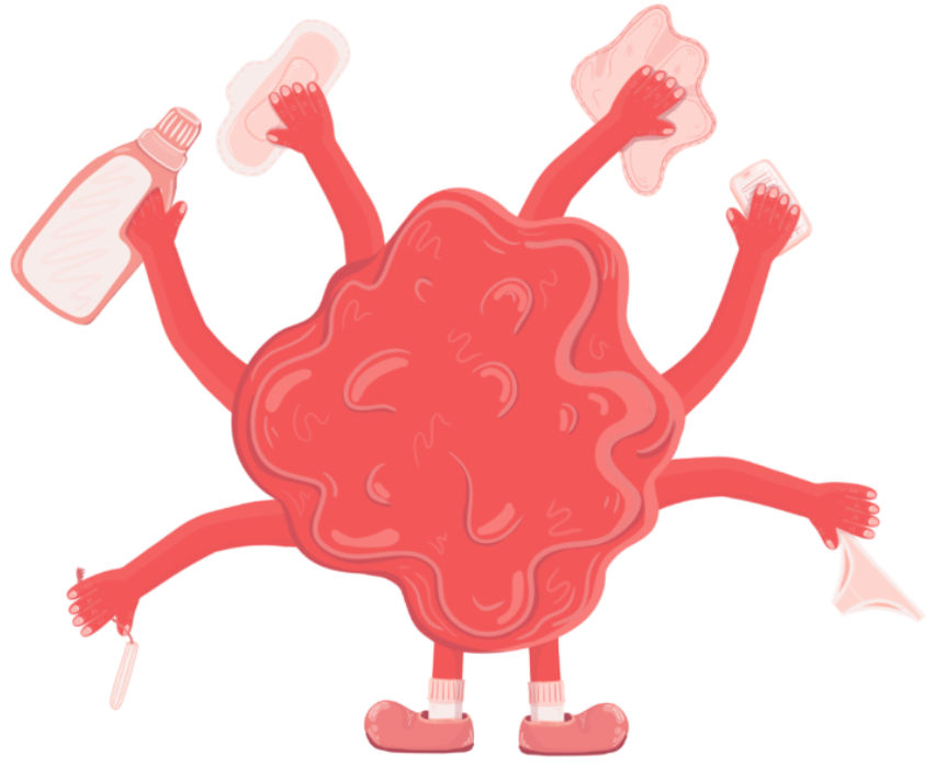 blood spot with arms and legs
